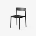Betty TK1 Side Chair by &Tradition in black oak with black linen webbing seat