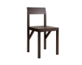 Frama Bracket Chair in Dark Brown Ash, dark ash chair with a low back rail and an angled bracket under the seat, on white