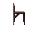Frama Bracket Chair in Dark Brown Ash, side profile of the dark ash chair showing the bracket strut running to the front leg