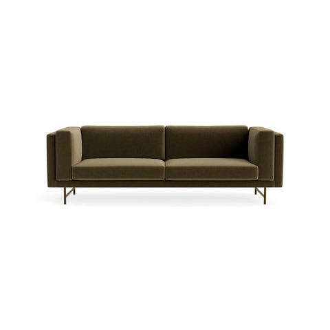 Coffer 96" Sofa by Blu Dot in Moss Velvet, front view