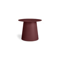 low cocktail end table by Blu Dot in oxblood