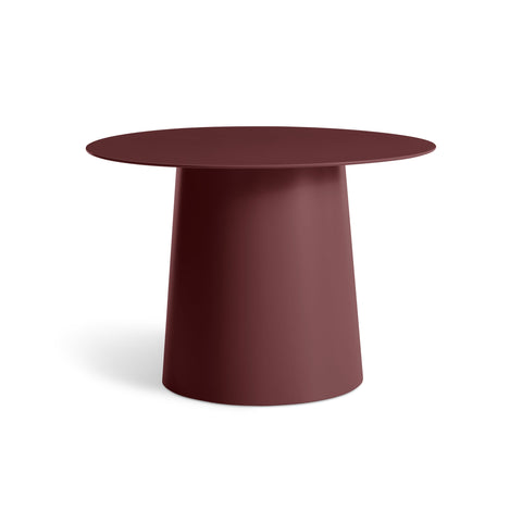 modern circle low side table by Blu Dot in tomato