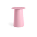 Circula Tall Side Table by Blu Dot in pink powder-coated aluminum, front view