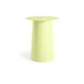 Circula Tall Side Table by Blu Dot in yellow-green powder-coated aluminum, front view