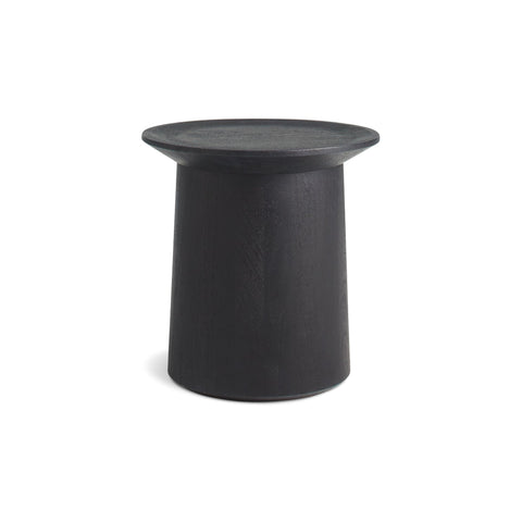 Coco Tall Side Table by Blu Dot in Black Stained and Acacia, side view