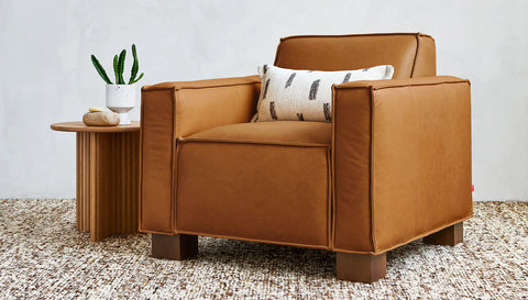 Cabot Chair by Gus* Modern in brown leather 