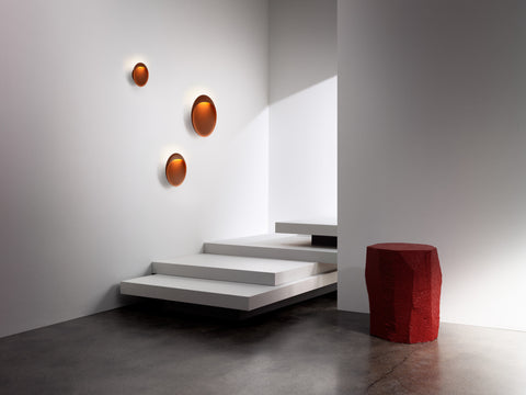 corten color flindt wall lamp designed by christian flindt for louis poulsen