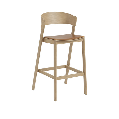 Muuto Cover Bar Stool in refine leather cognac leather 