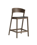 muuto cover counter stool refine leather black and dark stained brown