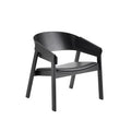 muuto cover lounge chair in black and refine leather black