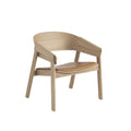 muuto cover lounge chair in oak and refine leather cognac 