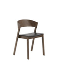 dark brown cover side chair with refine black leather by muuto