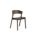 dark brown cover side chair with refine black leather by muuto