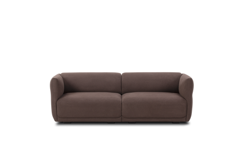 Front view of Fredericia Nami Sofa 2 seater in brown fabric