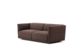 Fredericia Nami Sofa 2 seater in brown fabric three quarter view on white