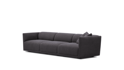 Fredericia Nami Sofa 3 seater angled front view in dark bouclé Scandinavian modular seating