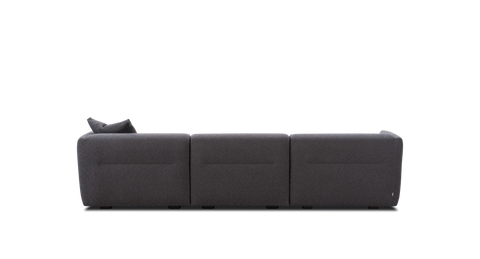 Fredericia Nami Sofa 3 seater rear view in dark bouclé modern Scandinavian modular sofa