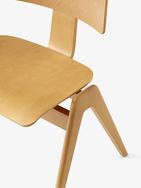 Detail view of Daystak RD1 Side Chair by &Tradition in natural beech wood