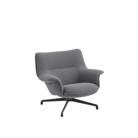 muuto doze lounge chair low back swivel in ocean 80 fabric