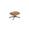 muuto doze ottoman with swivel base in refine leather cognac and anthracite black metal base