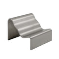 Muuto Dream View Bench in brushed steel, sculptural wave-shaped modern bench for indoor and outdoor seating