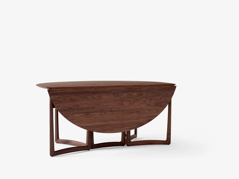Drop Leaf HM6 table in walnut by &Tradition fully folded with drop leaves down