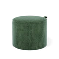 Gus Modern Drummond Pouf in Jasper Evergreen fabric with ribbed texture and integrated handle
