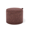 Gus Modern Drummond Pouf in Jubilee Sangria fabric with speckled texture and piped top edge