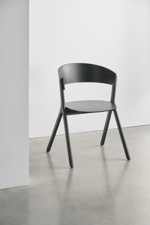 Circus Chair in black oak finish by Canadian furniture brand EDITS, contemporary dining chair design.