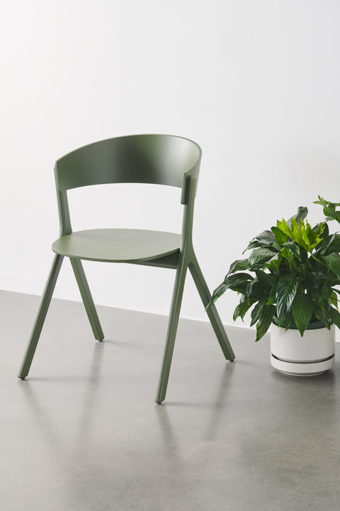 Circus Chair in green finish by Canadian furniture company EDITS, modern Scandinavian dining chair design.