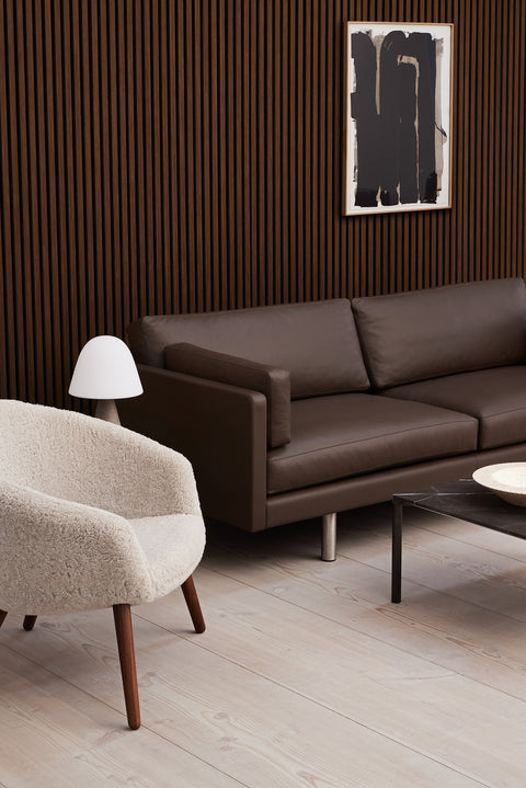 EJ220 2-Seater Sofa by Fredericia in Oak and Fabric