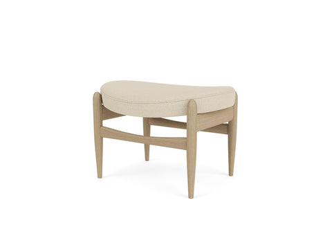 elizabeth ottoman with natural oak base and hallingdal fabric designed by ib kofod larsen for audo copenhagen