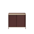 muuto enfold sideboard in oak and deep red