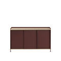 muuto enfold sideboard in deep red and oak 