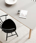 ana dining table with almond laminate top and oak legs by fredericia furniture