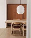 Mogensen 3236 chair paired with pendant lighting contemporary Danish dining room Vancouver home