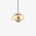 Flowerpot VP1 Pendant Light by &Tradition in Polished Brass finish.