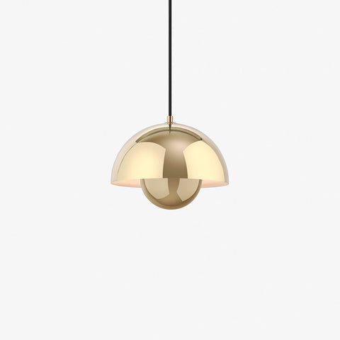Flowerpot VP1 Pendant Light by &Tradition in Polished Brass finish.