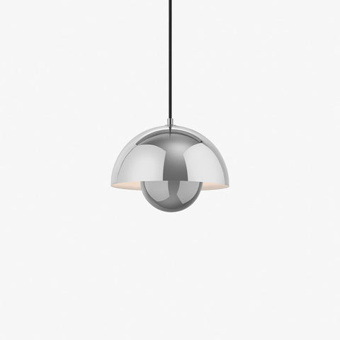 Flowerpot VP1 Pendant Light by &Tradition in Polished Chrome finish.