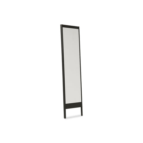 Form & Refine A Line Mirror, Black Stained Oak, solid oak floor mirror, three-quarter view on white background