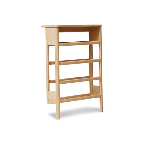 Form & Refine A Line Shoe Rack 72, Oak, solid oak shoe rack, three-quarter view on white background