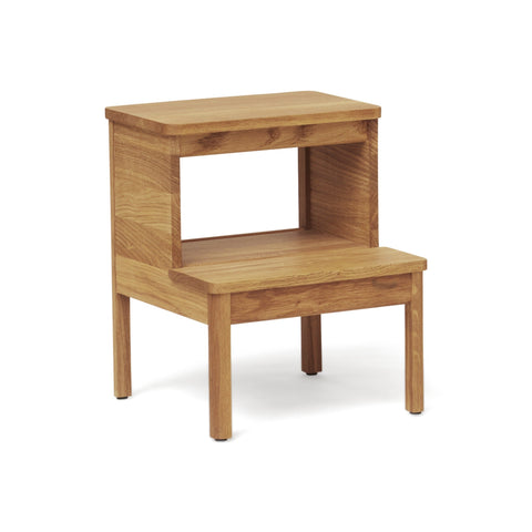 Form & Refine A Line Stepstool, Oak, solid oak step stool, three-quarter view on white background