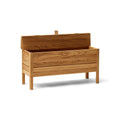Form & Refine A Line Storage Bench 90, Oak, oak storage bench with lid, three-quarter view on white background