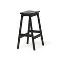 Form & Refine Angle Bar Stool 65, Black, wooden bar stool, three-quarter view on white background