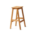 Form & Refine Angle Bar Stool 65, Oak, wooden bar stool, three-quarter view on white background