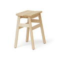 Form & Refine Angle Stool 45, Beech, wooden stool, three-quarter view on white background