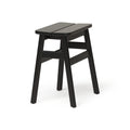 Form & Refine Angle Stool 45, Black Stained Beech, wooden stool, three-quarter view on white background