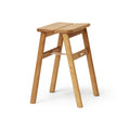 Form & Refine Angle Foldable Stool, Oak, folding oak stool, three-quarter view on white background