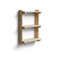 Form & Refine Beam Shelf 3, Pine, solid pine wall shelf, three-quarter view on white background