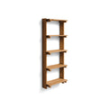 Form & Refine Beam Shelf 5, Deep Brown Pine, solid pine wall shelf, three-quarter view on white background